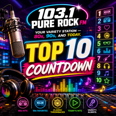 Top 10 Countdown featured image for 103.1 Pure Rock FM